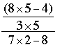 ((8x5-4)/(3X5))/(3x5)