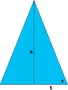 height of isosceles right triangle
