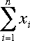 sum of the x values