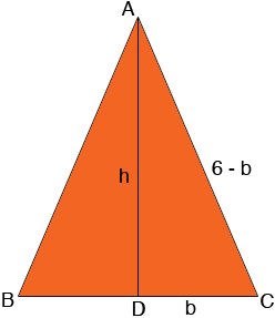 largest perimeter of isosceles triangle inscribed in circle